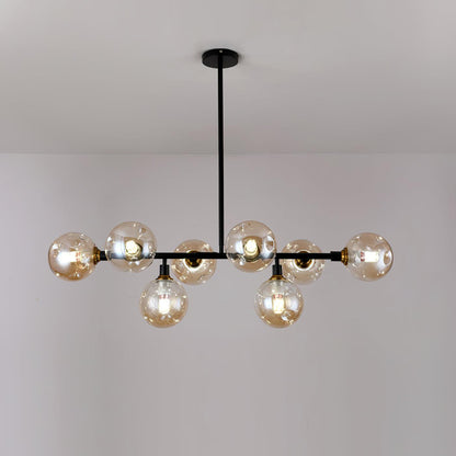 Primas Elegant Glass Chandelier with Adjustable Height & LED Compatibi