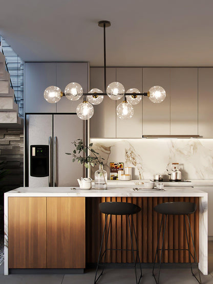 Primas Elegant Glass Chandelier with Adjustable Height & LED Compatibi