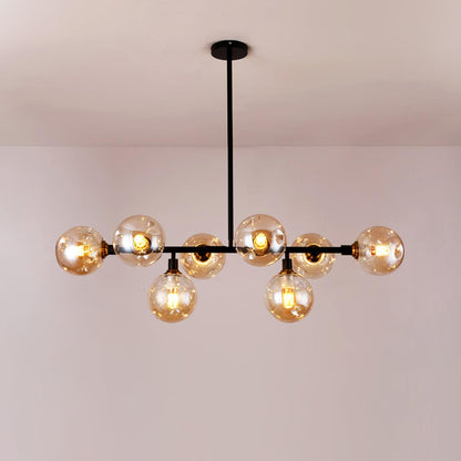 Primas Elegant Glass Chandelier with Adjustable Height & LED Compatibi
