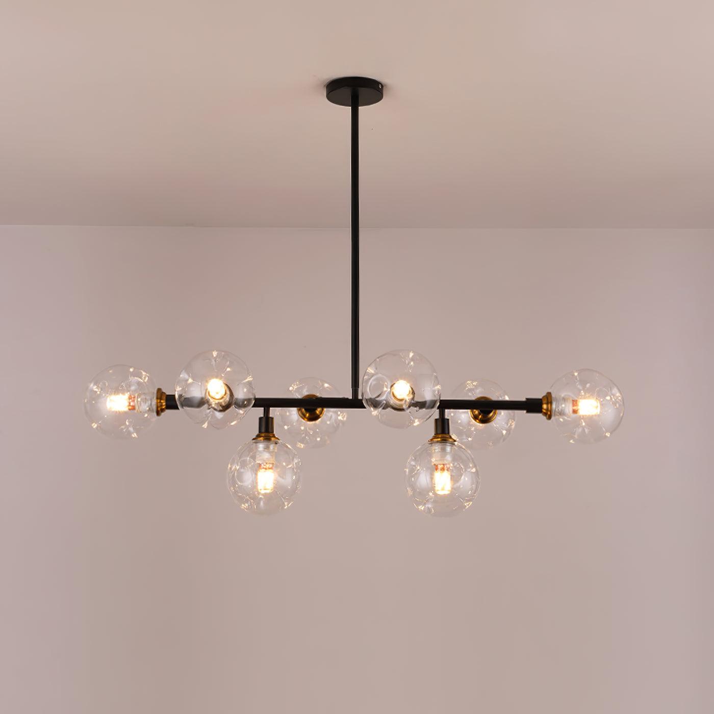 Primas Elegant Glass Chandelier with Adjustable Height & LED Compatibi