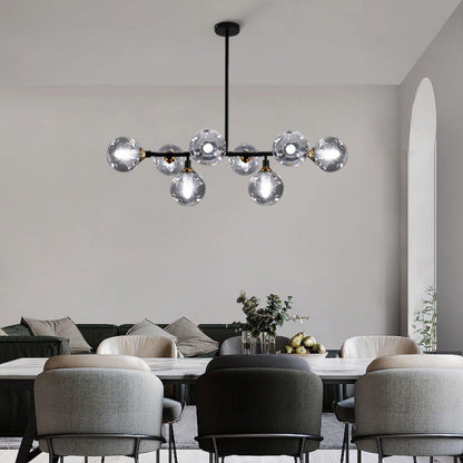 Primas Elegant Glass Chandelier with Adjustable Height & LED Compatibi