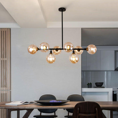 Primas Elegant Glass Chandelier with Adjustable Height & LED Compatibi