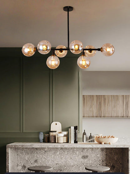 Primas Elegant Glass Chandelier with Adjustable Height & LED Compatibi