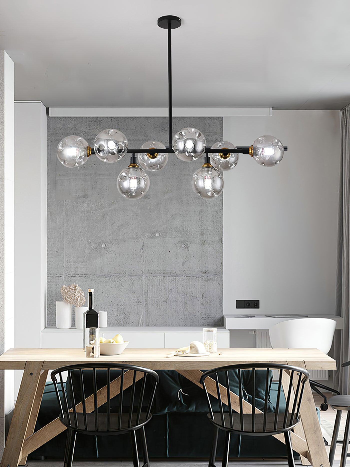 Primas Elegant Glass Chandelier with Adjustable Height & LED Compatibi