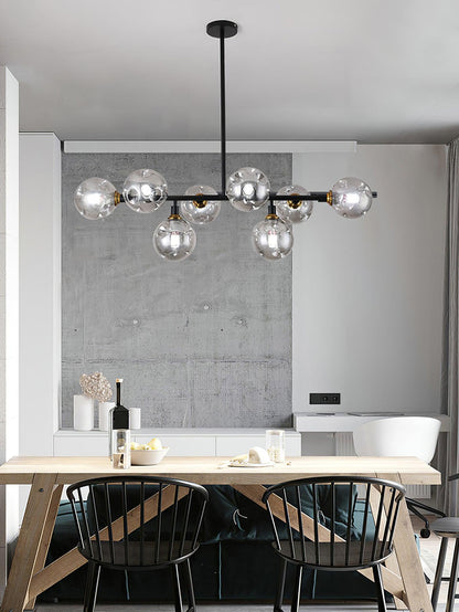 Primas Elegant Glass Chandelier with Adjustable Height & LED Compatibi