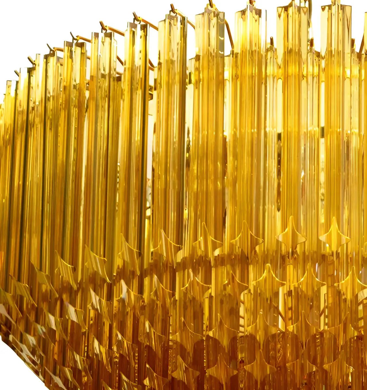 Prism Amber Glass Chandelier - Elegant Design with Adjustable Height