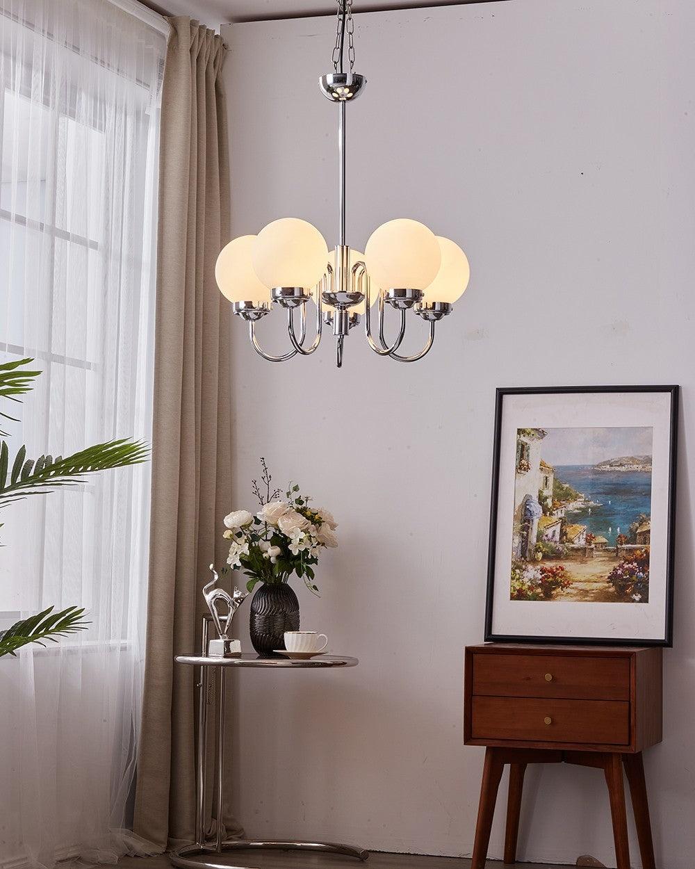 Carisa Chandelier - Elegant Design with Adjustable Height & LED Compat