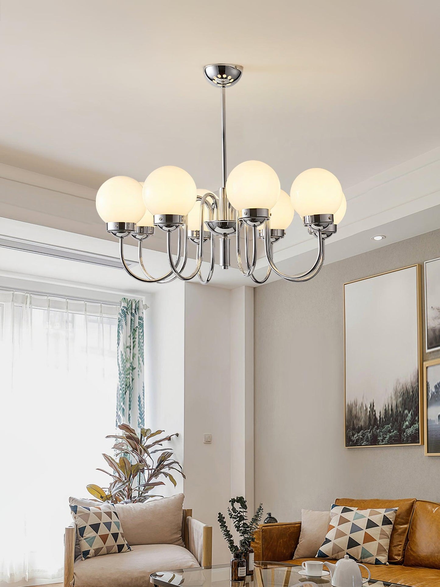 Carisa Chandelier - Elegant Design with Adjustable Height & LED Compat