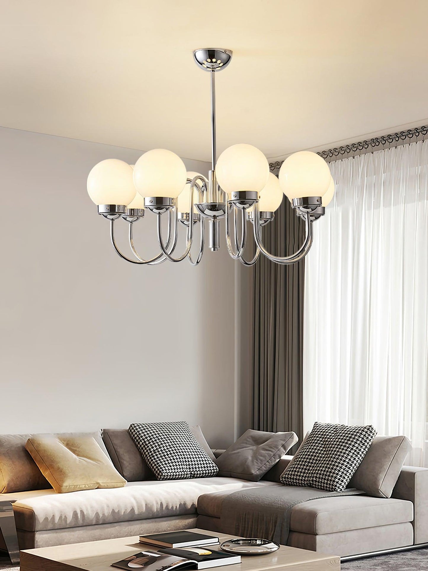 Carisa Chandelier - Elegant Design with Adjustable Height & LED Compat