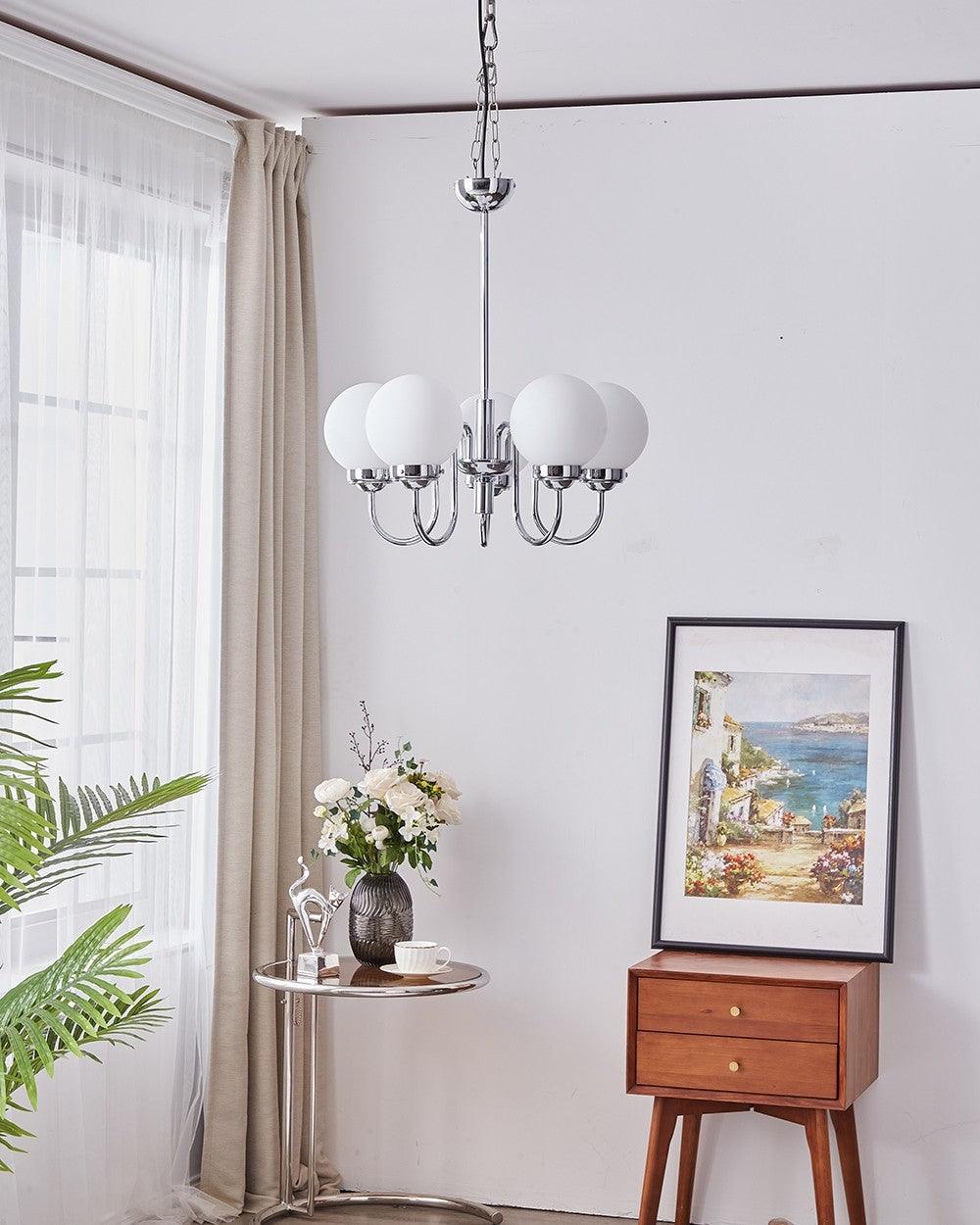 Carisa Chandelier - Elegant Design with Adjustable Height & LED Compat