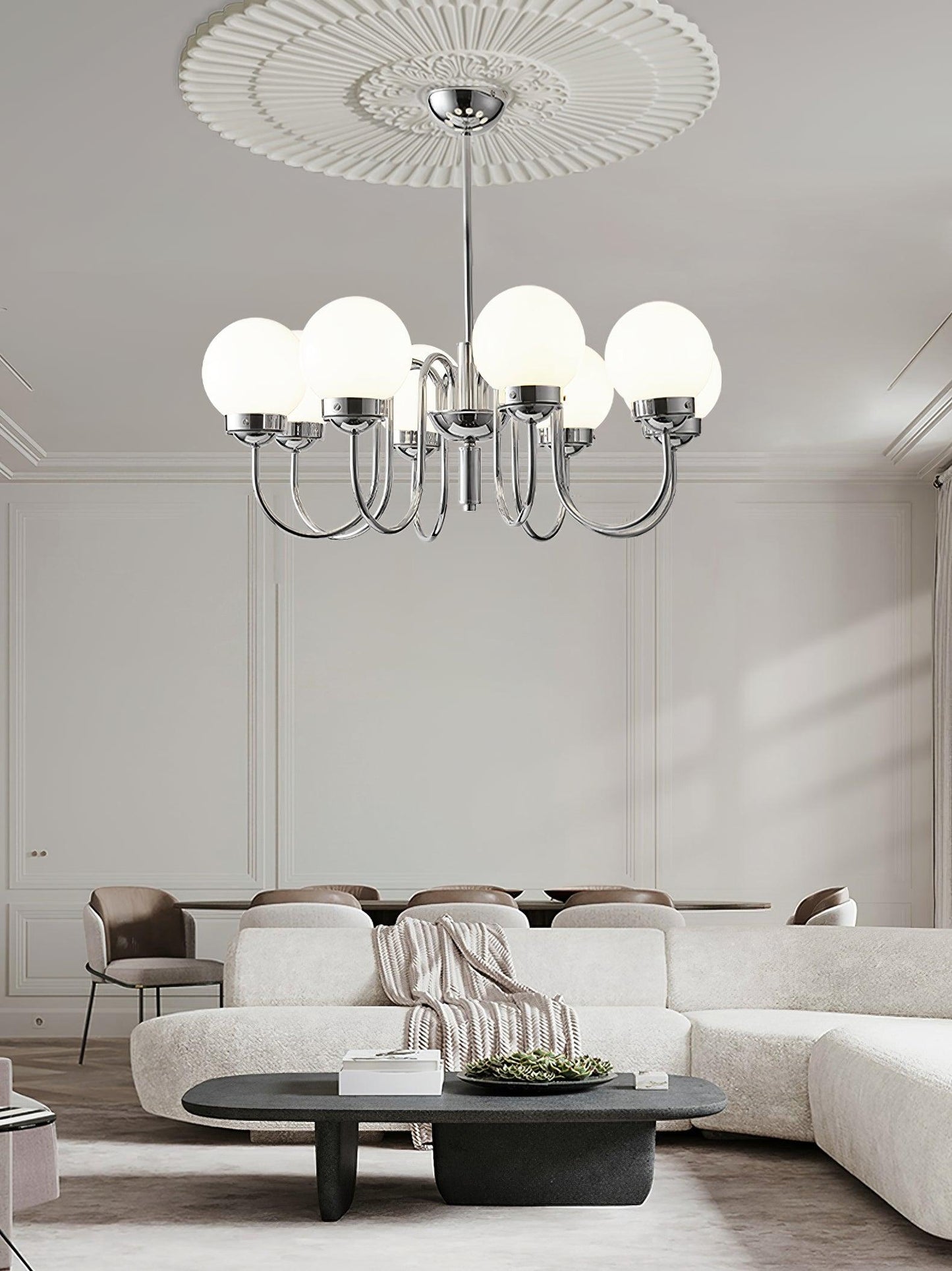 Carisa Chandelier - Elegant Design with Adjustable Height & LED Compat