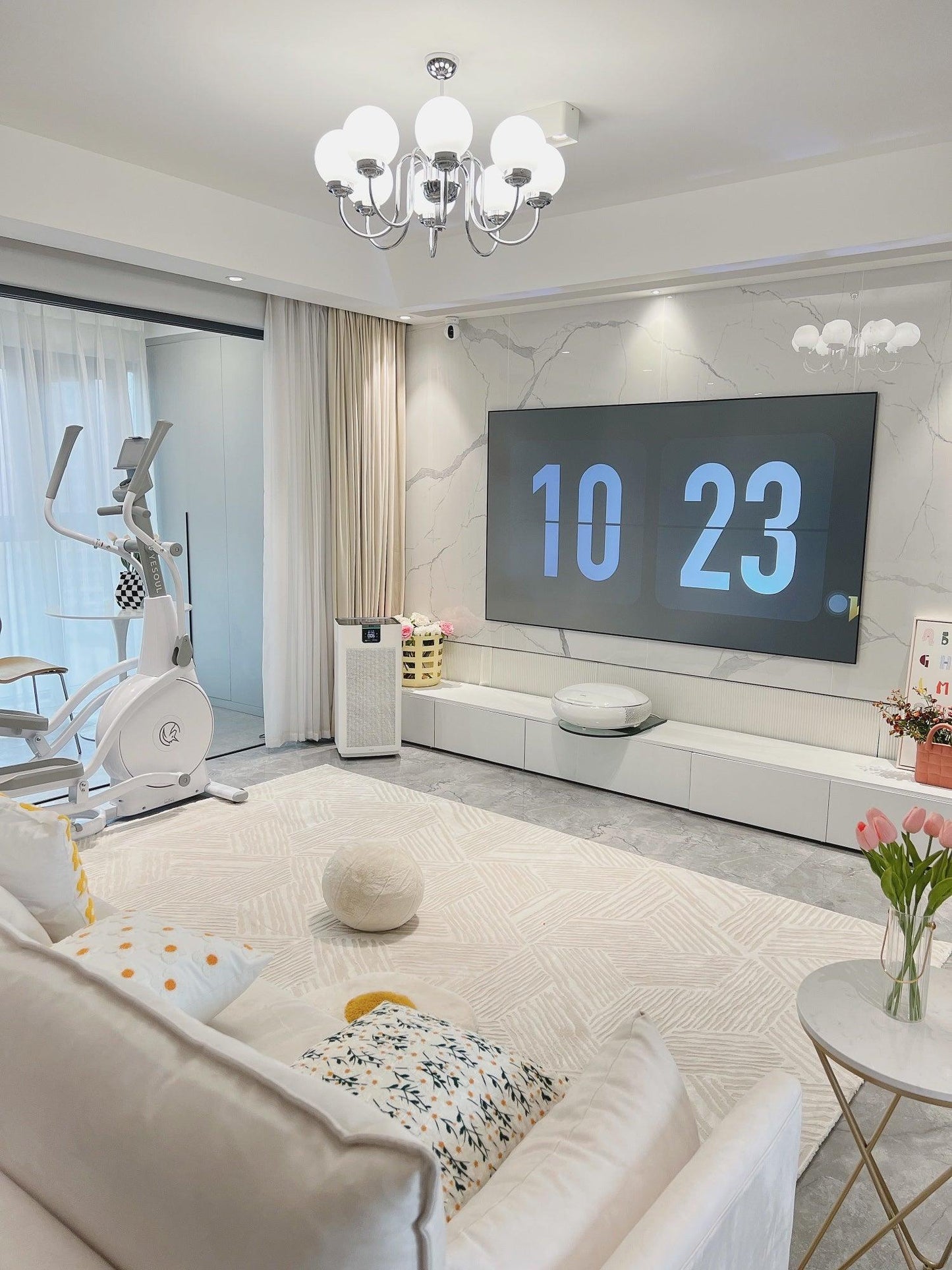 Carisa Chandelier - Elegant Design with Adjustable Height & LED Compat