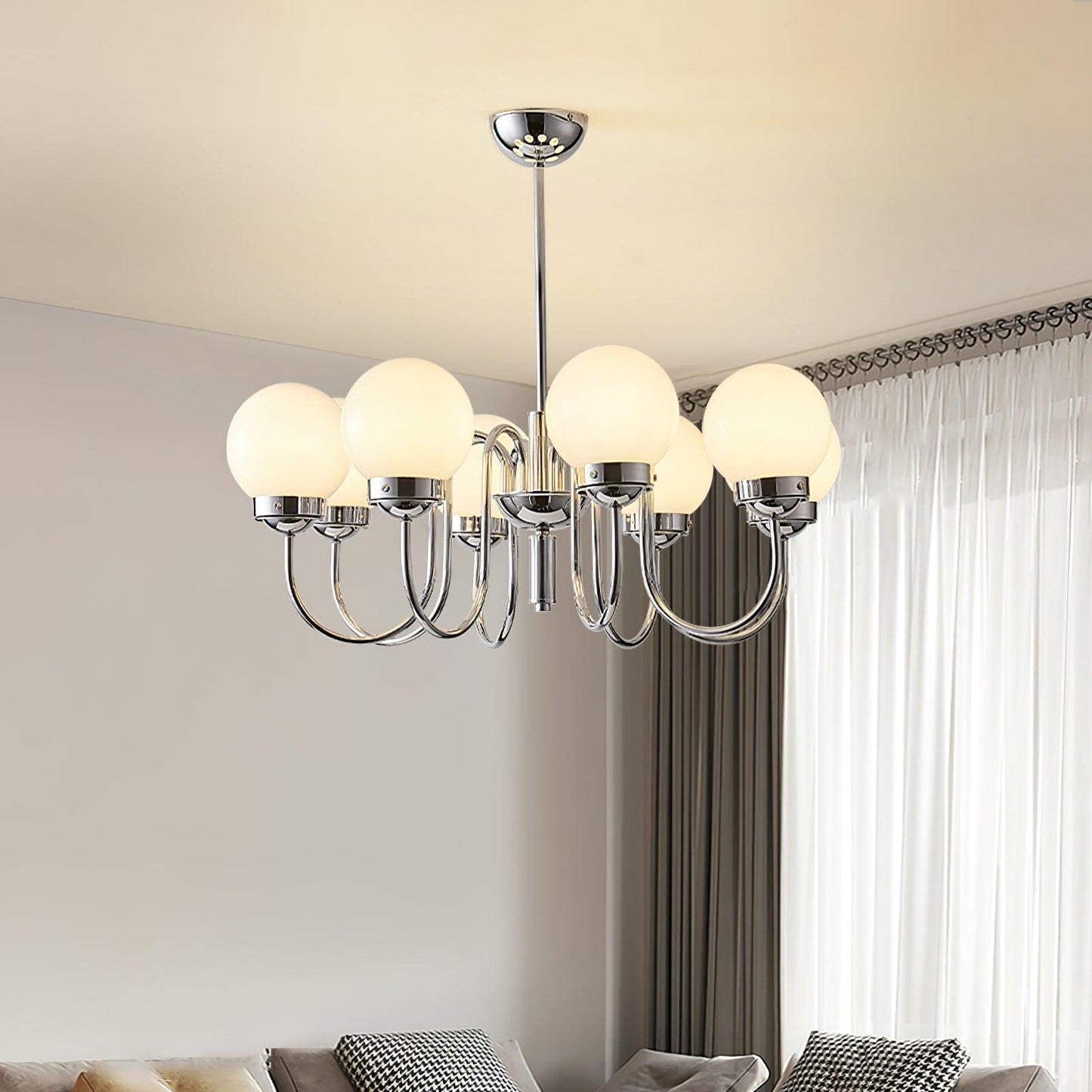 Carisa Chandelier - Elegant Design with Adjustable Height & LED Compat