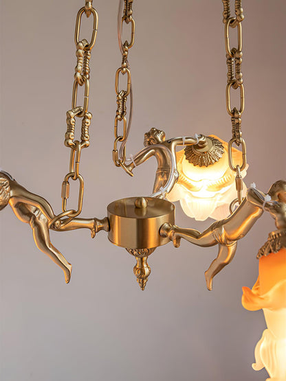 Brass Putti Statuettes Suspension - Elegant Design & Durable Craftsman