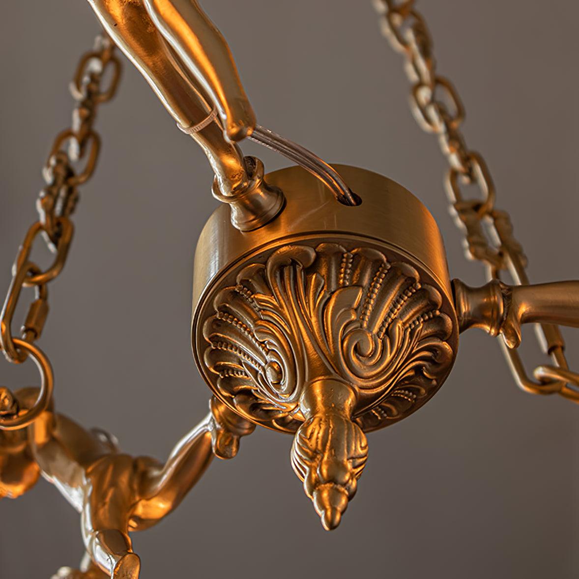 Brass Putti Statuettes Suspension - Elegant Design & Durable Craftsman
