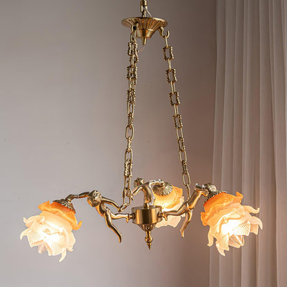 Brass Putti Statuettes Suspension - Elegant Design & Durable Craftsman