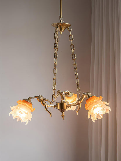 Brass Putti Statuettes Suspension - Elegant Design & Durable Craftsman