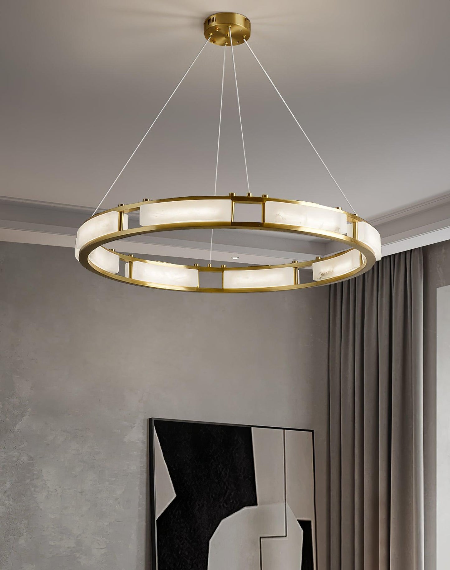 Qatar Alabaster Chandelier - Elegant Design with Dimmable Lighting