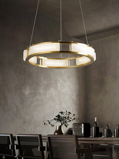 Qatar Alabaster Chandelier - Elegant Design with Dimmable Lighting