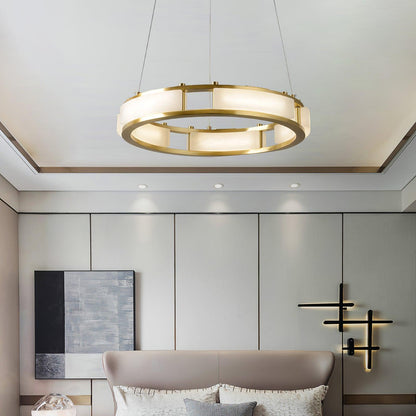 Qatar Alabaster Chandelier - Elegant Design with Dimmable Lighting