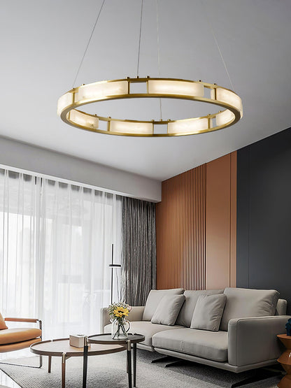 Qatar Alabaster Chandelier - Elegant Design with Dimmable Lighting