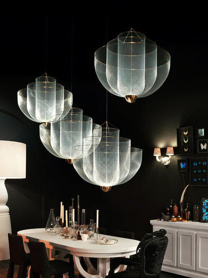 Meshmatics Modern Hanging Lamp with Adjustable Height & LED Bulbs