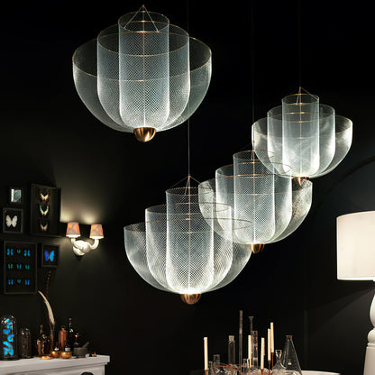 Meshmatics Modern Hanging Lamp with Adjustable Height & LED Bulbs