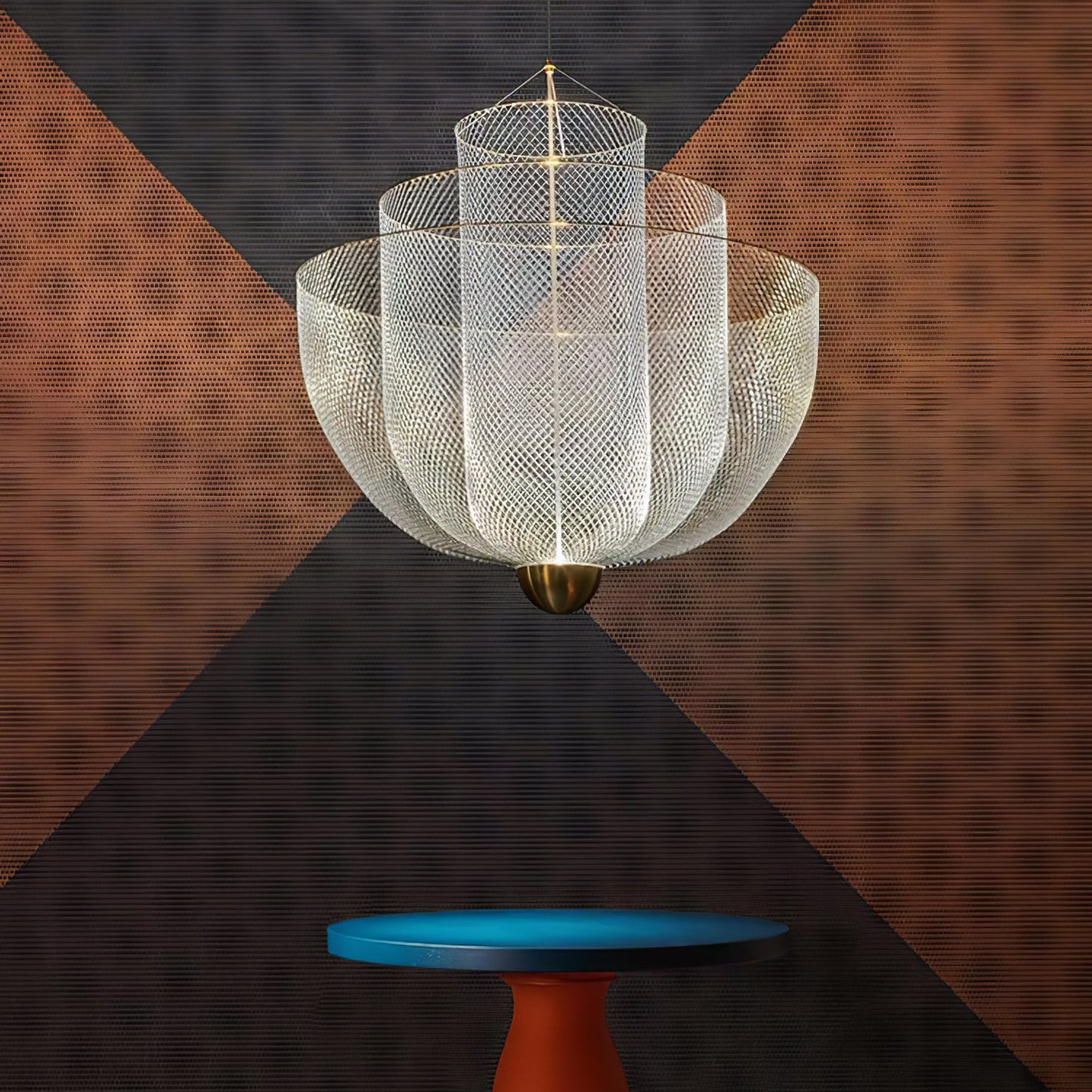 Meshmatics Modern Hanging Lamp with Adjustable Height & LED Bulbs
