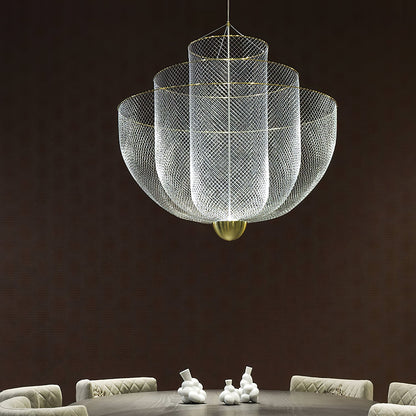 Meshmatics Modern Hanging Lamp with Adjustable Height & LED Bulbs