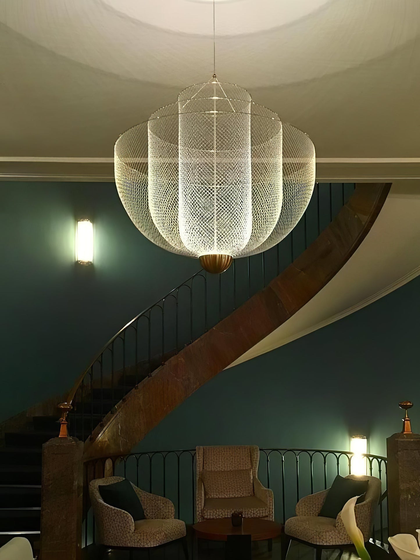 Meshmatics Modern Hanging Lamp with Adjustable Height & LED Bulbs
