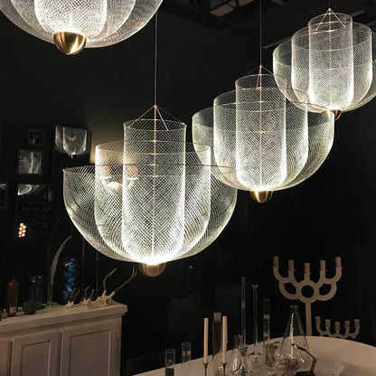 Meshmatics Modern Hanging Lamp with Adjustable Height & LED Bulbs