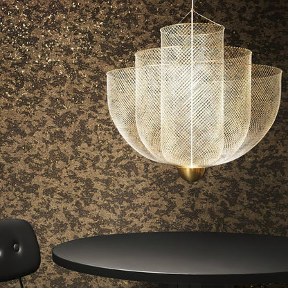 Meshmatics Modern Hanging Lamp with Adjustable Height & LED Bulbs