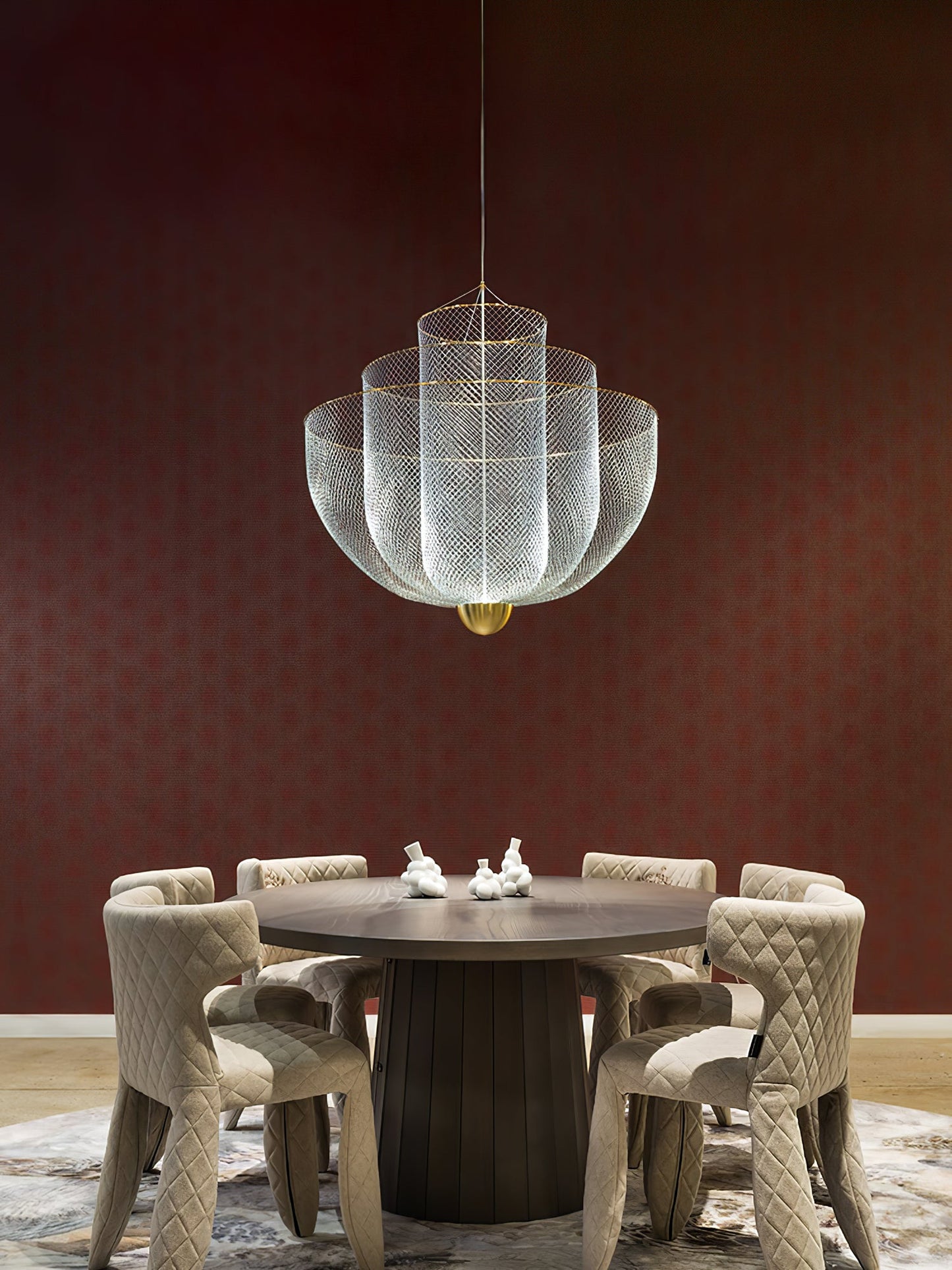 Meshmatics Modern Hanging Lamp with Adjustable Height & LED Bulbs