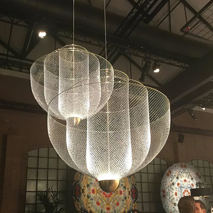 Meshmatics Modern Hanging Lamp with Adjustable Height & LED Bulbs
