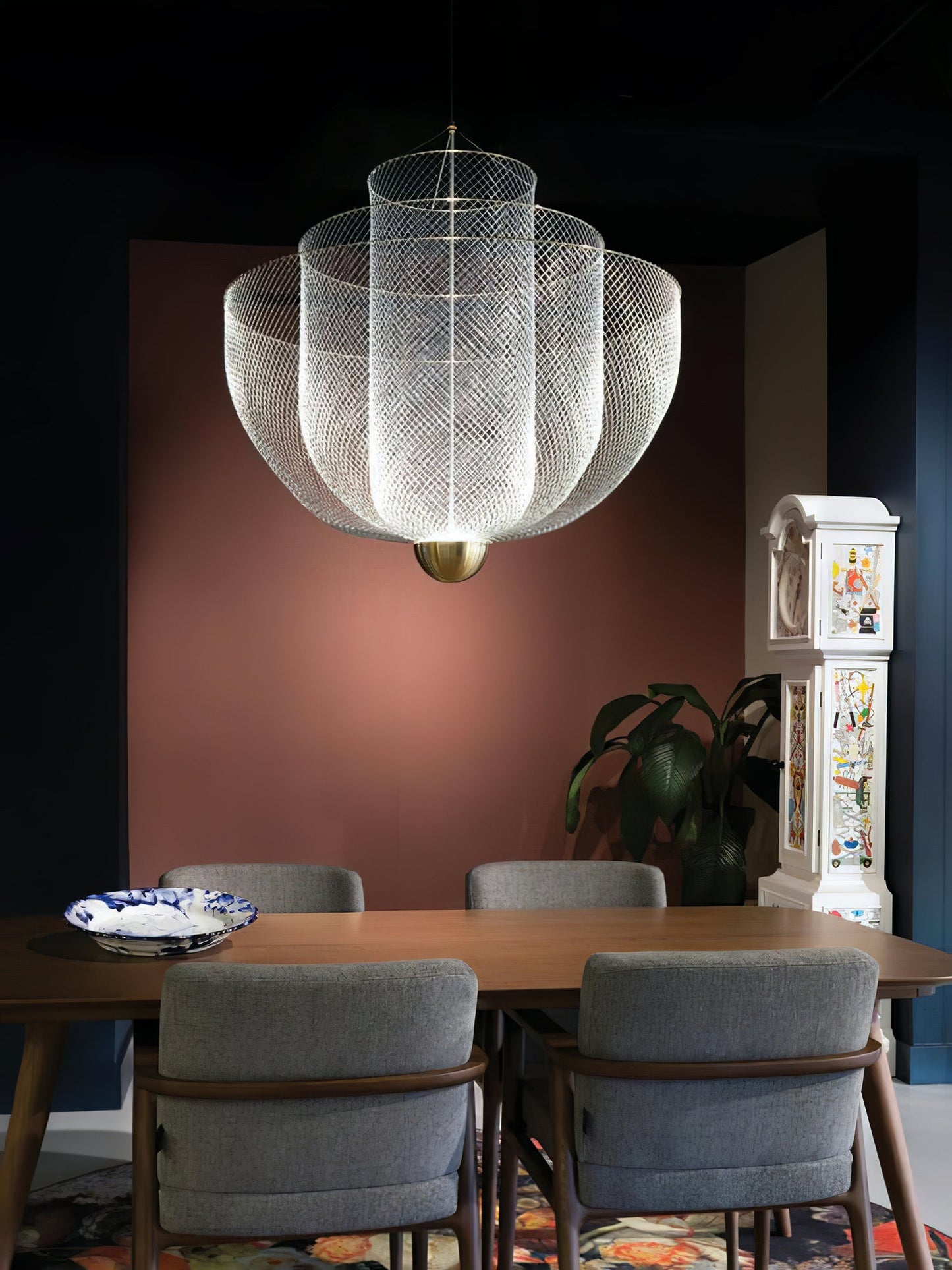 Meshmatics Modern Hanging Lamp with Adjustable Height & LED Bulbs