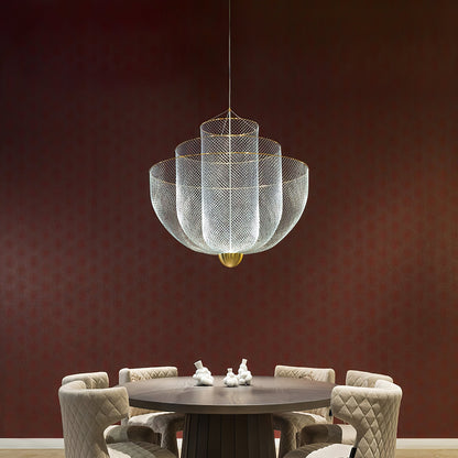 Meshmatics Modern Hanging Lamp with Adjustable Height & LED Bulbs