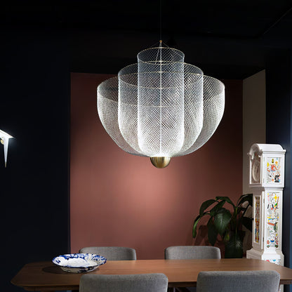 Meshmatics Modern Hanging Lamp with Adjustable Height & LED Bulbs