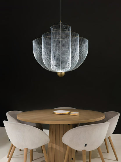 Meshmatics Modern Hanging Lamp with Adjustable Height & LED Bulbs