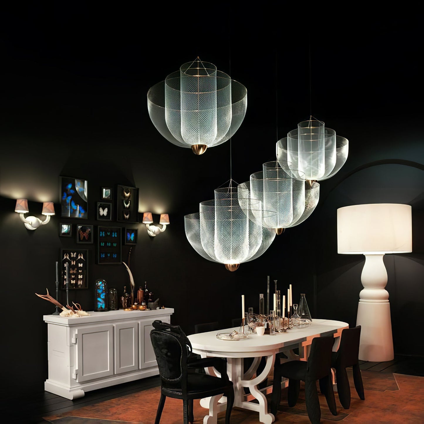 Meshmatics Modern Hanging Lamp with Adjustable Height & LED Bulbs