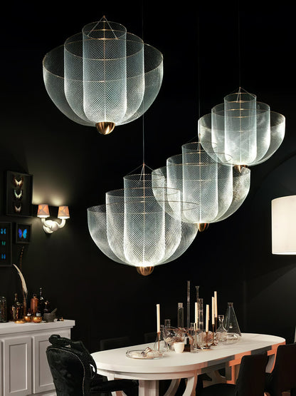 Meshmatics Modern Hanging Lamp with Adjustable Height & LED Bulbs