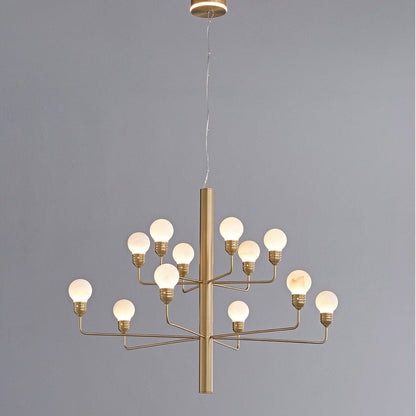 Raggiera Tiered Alabaster Globe Chandelier with Adjustable Height & So