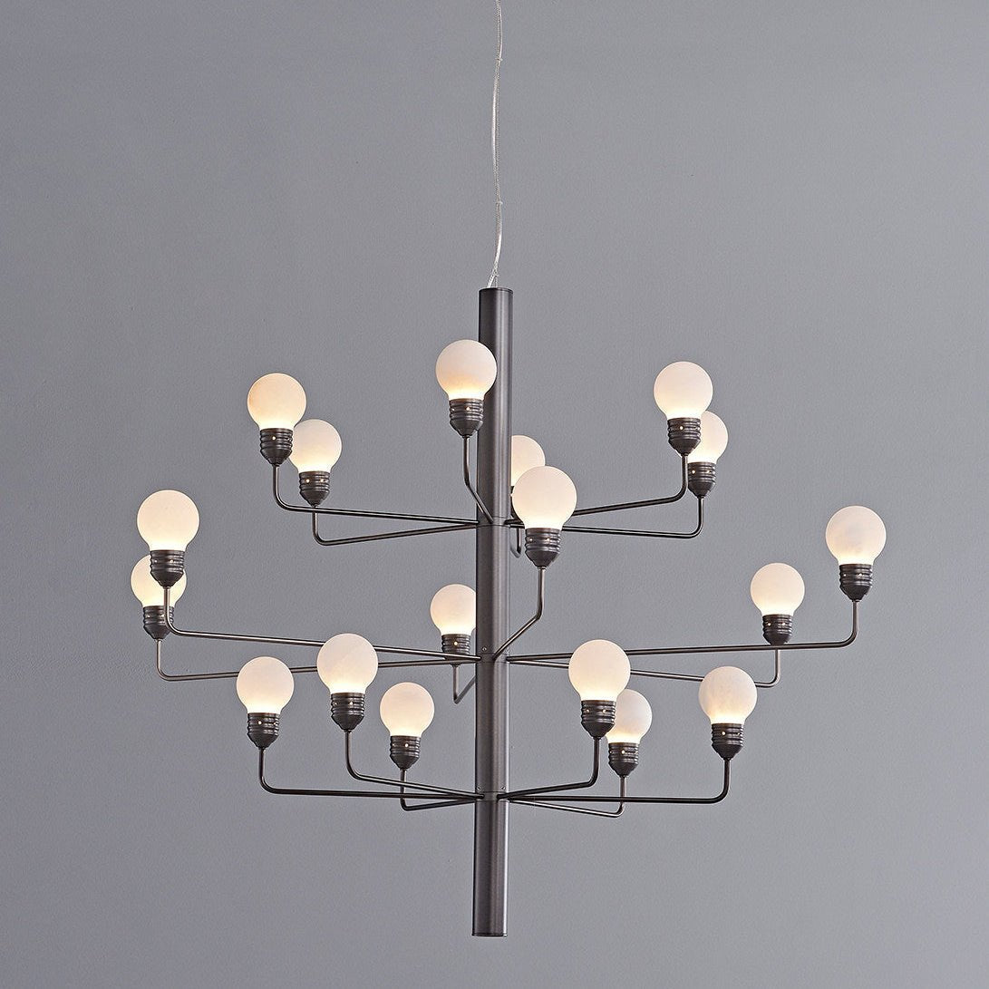 Raggiera Tiered Alabaster Globe Chandelier with Adjustable Height & So