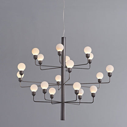 Raggiera Tiered Alabaster Globe Chandelier with Adjustable Height & So