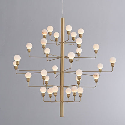 Raggiera Tiered Alabaster Globe Chandelier with Adjustable Height & So