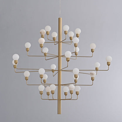Raggiera Tiered Alabaster Globe Chandelier with Adjustable Height & So
