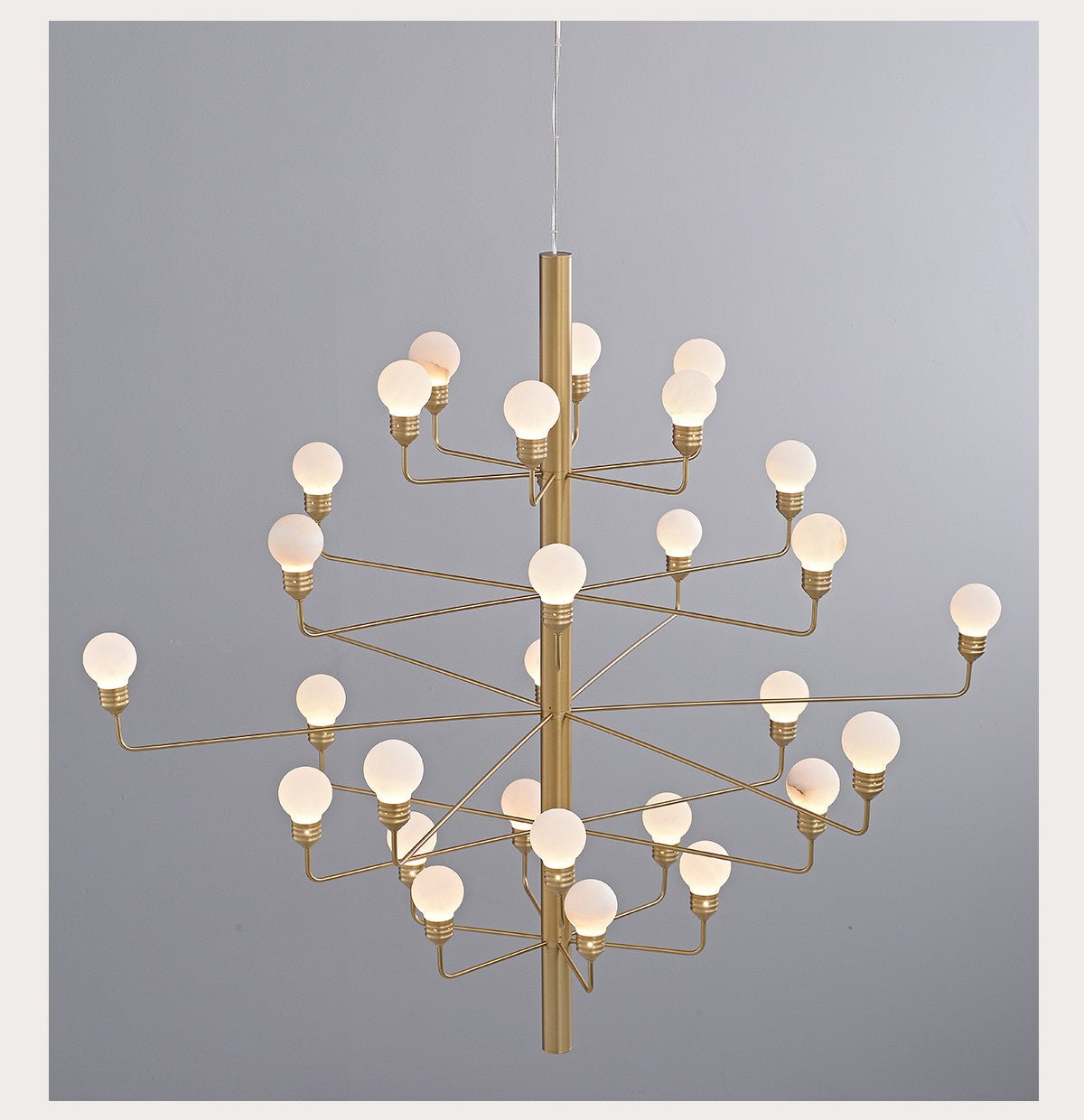 Raggiera Tiered Alabaster Globe Chandelier with Adjustable Height & So