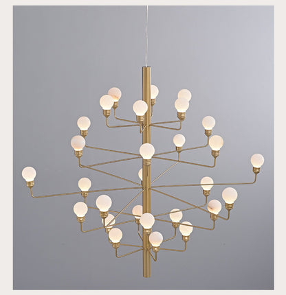 Raggiera Tiered Alabaster Globe Chandelier with Adjustable Height & So