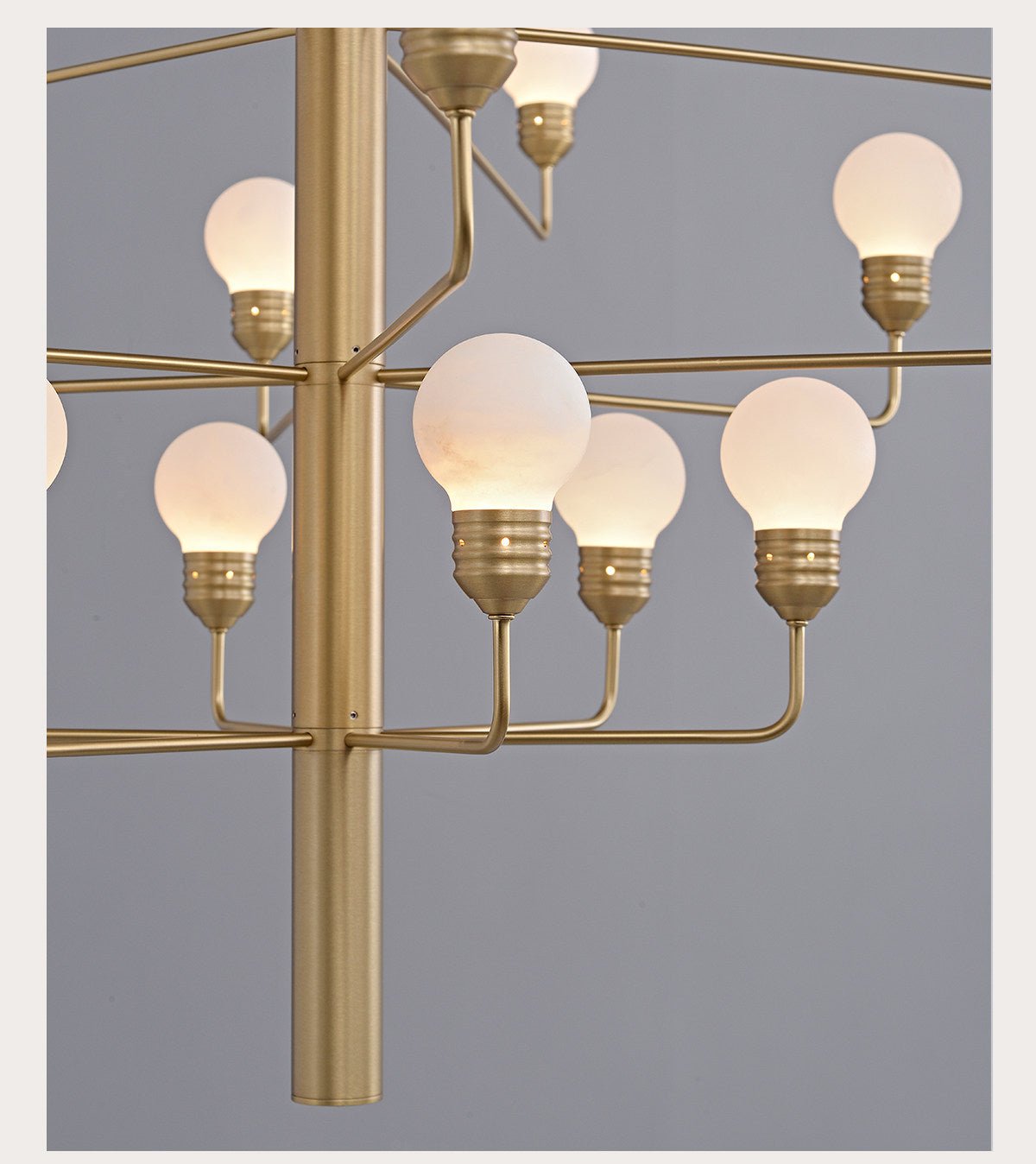 Raggiera Tiered Alabaster Globe Chandelier with Adjustable Height & So