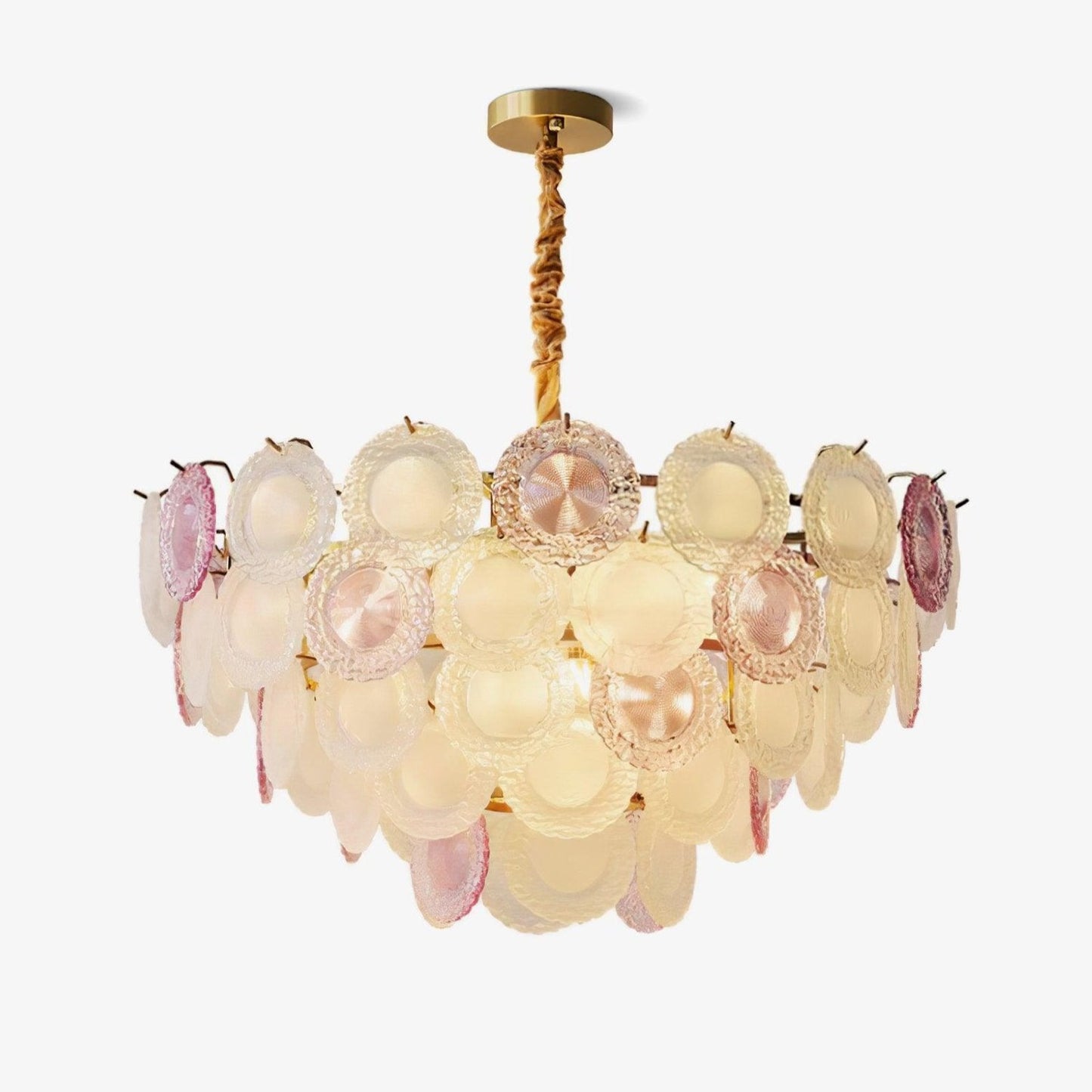 Elegant Rainbow Chandelier with Dimmable LED Lights and Crystal Accent