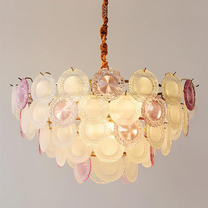 Elegant Rainbow Chandelier with Dimmable LED Lights and Crystal Accent